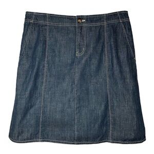 Eddie Bauer Dark Blue Denim A-Line Skirt